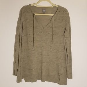 Soho Jeans Olive Green Knit Top